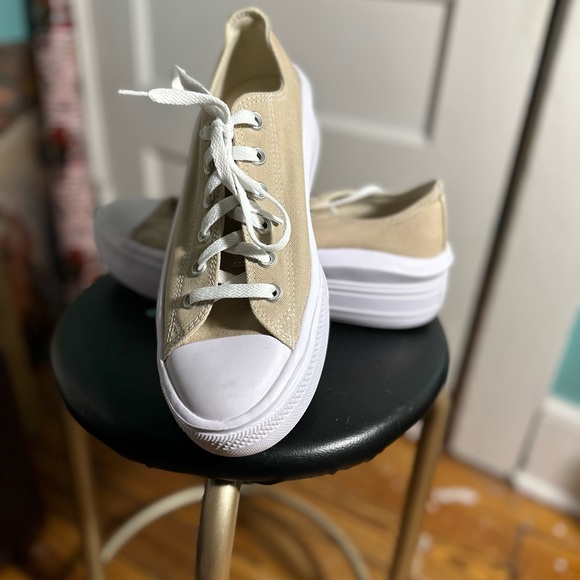Classic Beige Canvas Sneakers - Picture 1 of 8